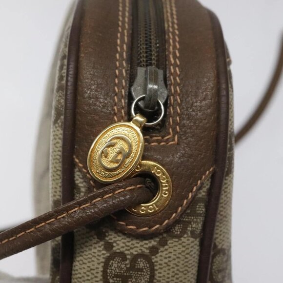 GUCCI GG Supreme Web Sherry Line Shoulder Bag PVC Beige 156 02 066 Auth BD958 - Picture 10 of 16